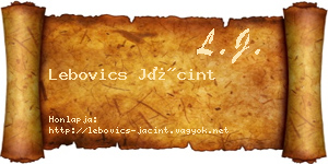 Lebovics Jácint névjegykártya